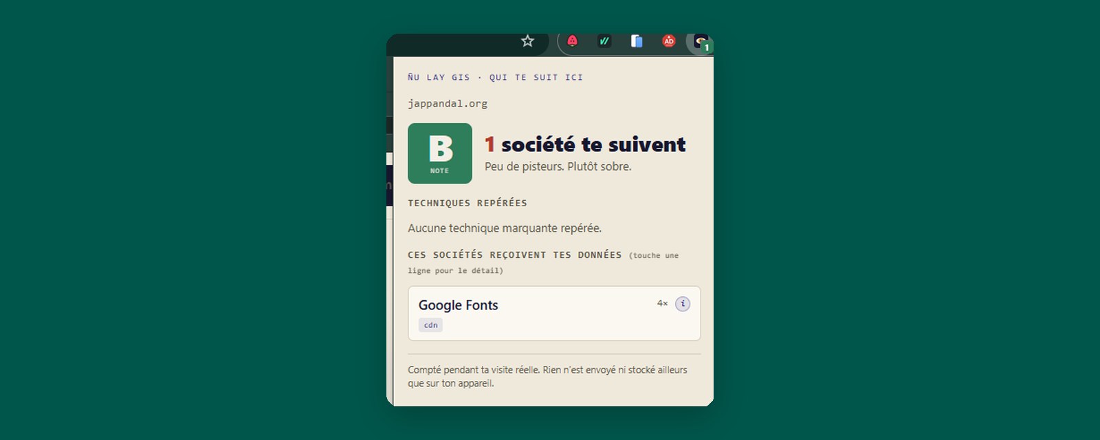 Ñu Lay Gis : l’extension pour savoir qui vous observe en direct sur chaque site